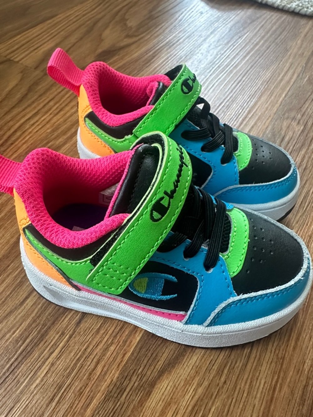Champion Kids Neon Multicolor Velcro Sneakers